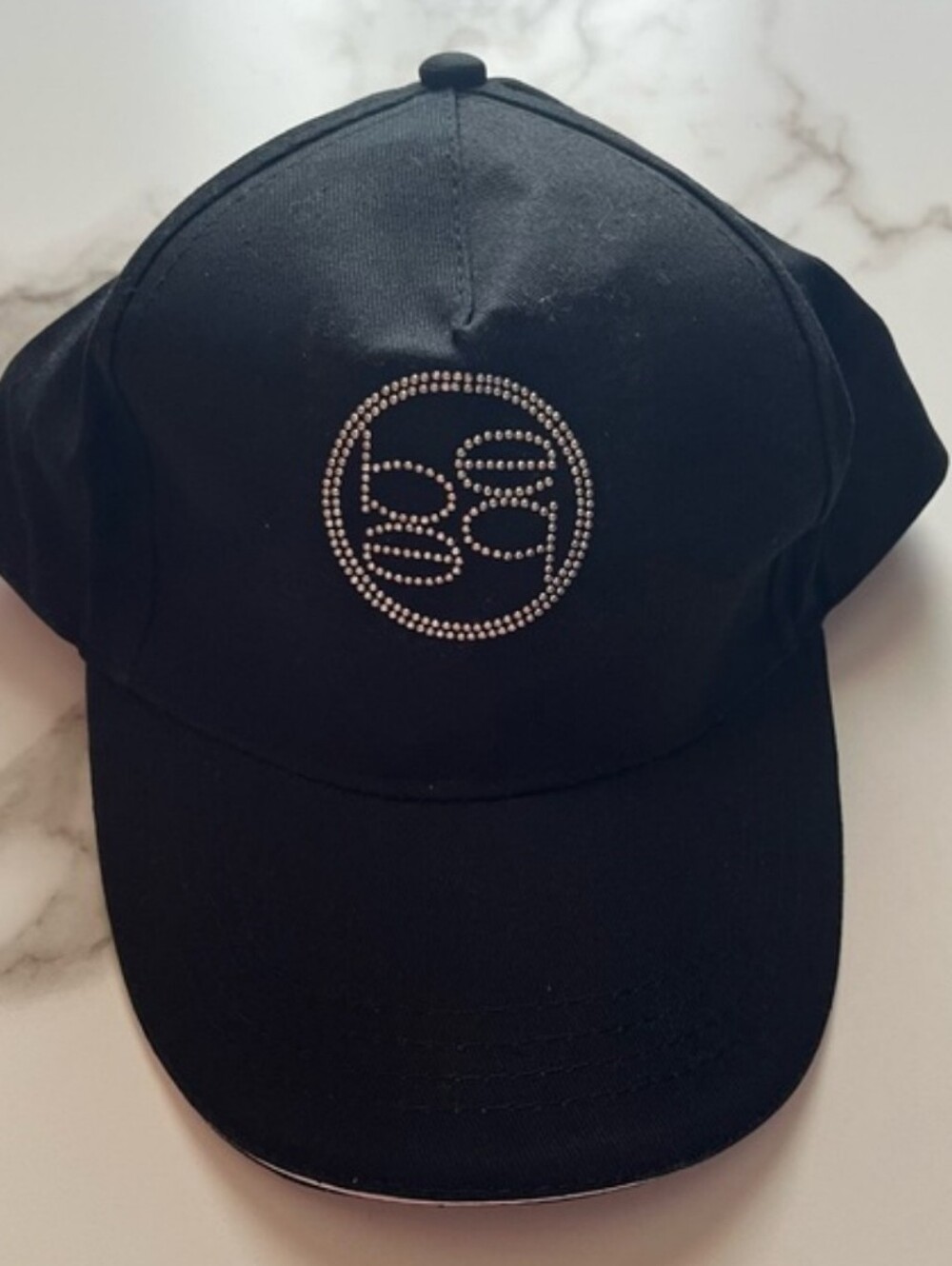 bebe Black Crystal Accent Baseball Cap - Women